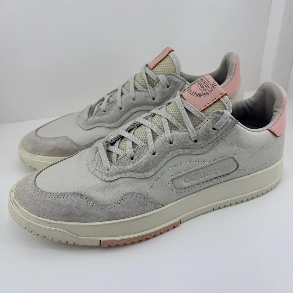Adidas SC Premiere Mens 13 Raw White Vapour Pink Leather Suede Shoes EE6020